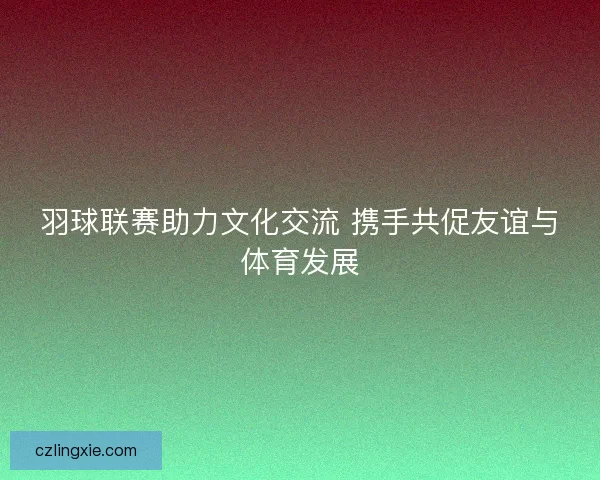 羽球联赛助力文化交流 携手共促友谊与体育发展
