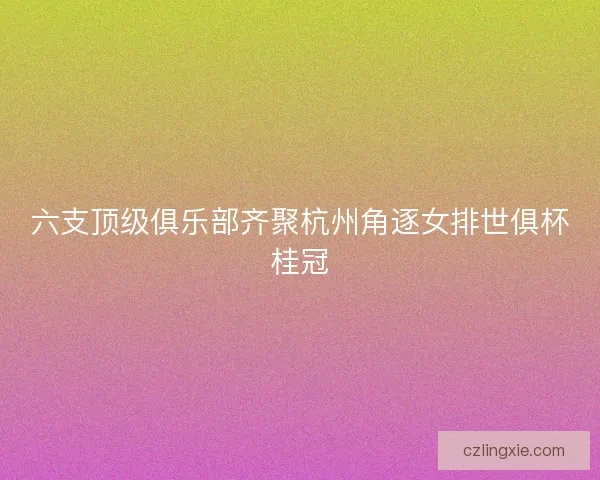 六支顶级俱乐部齐聚杭州角逐女排世俱杯桂冠
